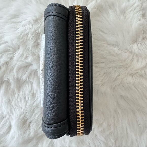 Tory Burch Amanda Trifold Compact Wallet with Zip-around Pouch Black - Picture 9 of 14